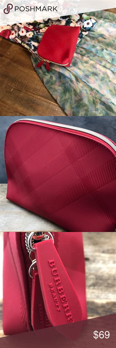 burberry makeup bag red